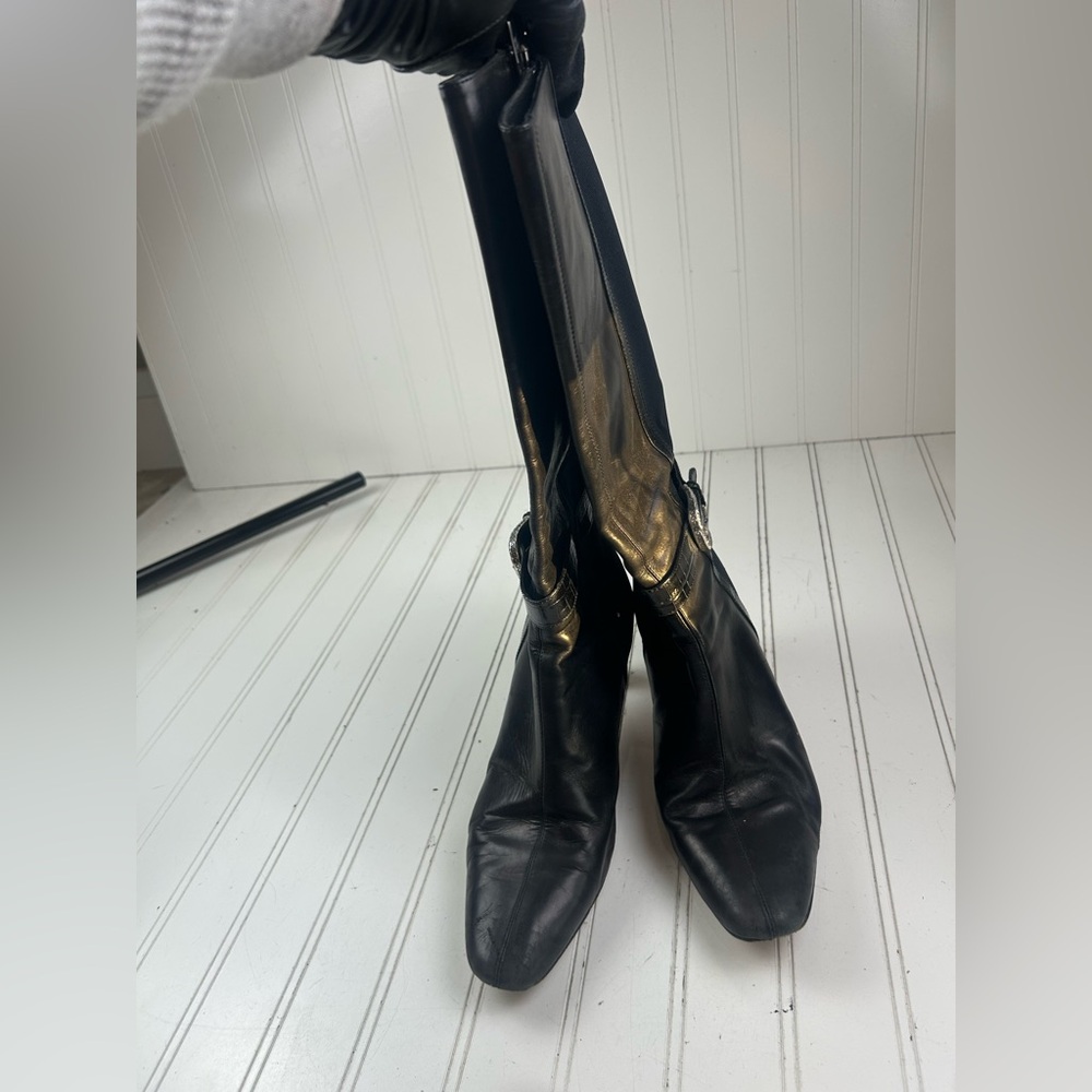 Brighton Italian Vintage Rachel Black Leather Nylon Boots Womenโs Size 8M - Picture 13 of 13